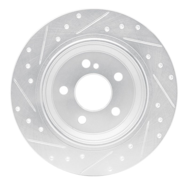 Mercedes-Benz S350 Brake Rotor (1) - Rear Right - R1 Concepts - Drilled & Slotted - Silver - `03-`06
